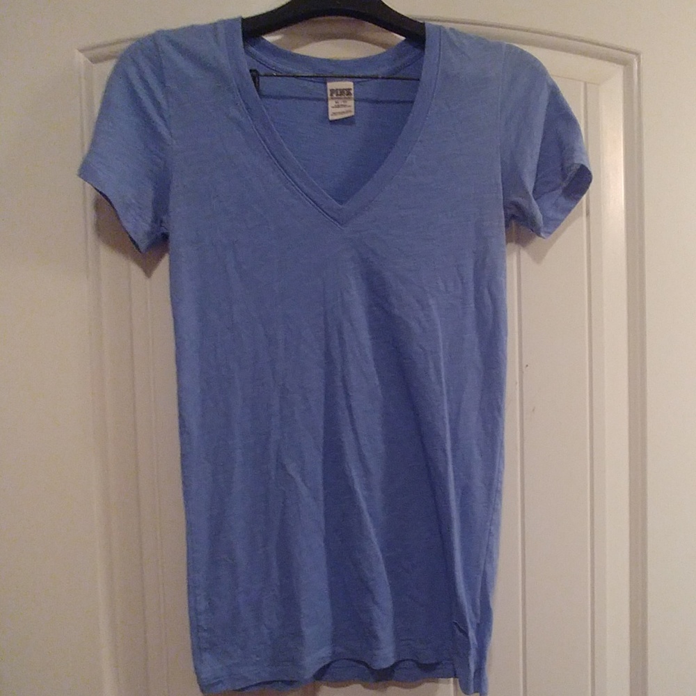 Pink Victoria's secret light blue top.